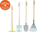 small foot Gartenwerkzeug-Set aus Holz und Metall, Gartenspielzeug für Kinder ab 3 Jahren in modernen Farben, 12389