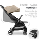 KikkaBoo Buggy Kinderwagen Reisebuggy CIELA, Bis 22 kg, Leicht (7,1 kg), One-Hand-Faltbar, Atmungsaktiv & Wasserabweisend, Inkl. Regenschutz, Beige