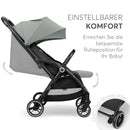 KikkaBoo Buggy Kinderwagen Reisebuggy CIELA, Bis 22 kg, Leicht (7,1 kg), One-Hand-Faltbar, Atmungsaktiv & Wasserabweisend, Inkl. Regenschutz, Grau