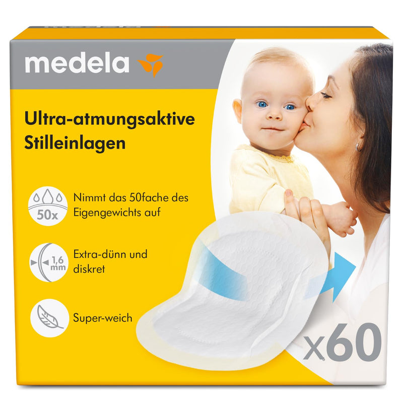 Medela Ultra-atmungsaktive Stilleinlagen – Hochgradig saugfähig – Diskretes Design für hohen – 60er Pack