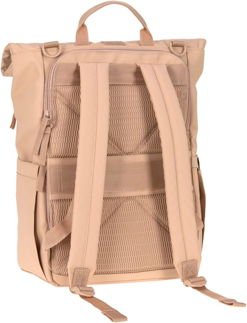 LÄSSIG Baby Wickelrucksack Wickeltasche Rucksack mit Wickelunterlage, Kinderwagenbefestigung, Flaschenhalter nachhaltig produziert/GRE Rolltop Up Backpack