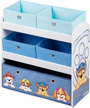 roba Spielregal aus Holz Paw Patrol - Spielzeugregal mit 5 Boxen - Montessori Aufbewahrungsregal für Jungen & Mädchen - Weiß/Grau…