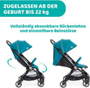 Chicco We Kinderwagen, faltbar, ultraleicht, ab Geburt bis 22 kg, Reise-Kinderwagen, ultra-kompakter, neigbar, EinHand-Verschluss