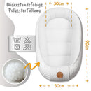 Nestchen Baby - Babynestchen Neugeborene Minky Babynest für Kinderbett Vielseitiges tragbar Nest kuschelnest zubehör für babybett warm Winter coccon Beige mit Weiß Sternen