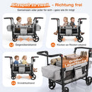 Sekey Bollerwagen Kinder Zwillingsmodus, Bollerwagen Faltbar mit Dach 2 Kinder, Duo Schiebegriff Kinderwagen Doppelsitz mit 2 integrierten 5-Punkt-...