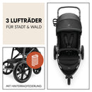 hauck Rapid 3 Air, Schwarz - Dreirad Kinderbuggy mit Luftreifen, Federung und Liegeposition ab Geburt bis 22 kg, UV Schutz 50+, Zusammenklappbar, Höhenverstellbarer Schieber mit Becherhalter