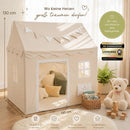 LIONHERZ® DAS ORIGINAL children’s playhouse with mailbox | indoor play tent | with mat & bunting | 3 windows & opaque door curtain | children’s playhouse for the nursery | cosy corner for girls & boys