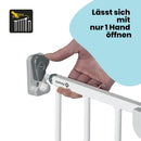 Safety 1st Wall Fix Extending Metal Gate, Ausziehbares Treppenschutzgitter, 62–102 cm, Türschutzgitter Ausziehbar, Mit 1 Hand in 1 o. 2 Richtungen, Leichte Wandmontage/-demontage, Ohne Türkante, Weiß