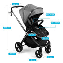 Kidnort Isbjörn Kinderbuggy ab Geburt bis 22 kg, klappbar mit Liegefunktion, umsetzbare Sitzeinheit, große EVA-Räder mit Allradfederung, verstellba...