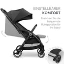 KikkaBoo Buggy Kinderwagen Reisebuggy CIELA, Bis 22 kg, Leicht (7,1 kg), One-Hand-Faltbar, Atmungsaktiv & Wasserabweisend, Inkl. Regenschutz, Schwarz