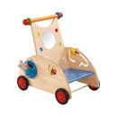 HABA 902 - Entdeckerwagen, stabiler Lauflernwagen aus Holz mit Stoffmaus, Mausversteck und vielen Spielmöglichkeiten, Holzwagen mit Sitzfläche, ab ...