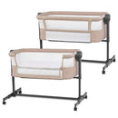 Kinderkraft NESTEE UP 2 Beistellbett 2 in 1, Kinderreisebett mit Matratze Laken, 5-stufige Matratzenhöhenverstellung, 4 Rädern mit Bremse, Weichen ...