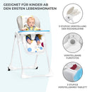 Kinderkraft YUMMY Babyhochstuhl, Kindersessel, Kinderstuhl, Babypflege, Babymahlzeiten, zusammenklappbar, mit Tablett, Fußstütze, verstellbar, Geburt, 15 kg
