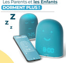 UrbanHello REMI - Le Meilleur réveil Enfant pour Apprendre à Dormir Plus - Babyphone Audio - Suivi du Sommeil - Veilleuse - Enceinte Musique - Bleu