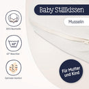 Julius Zöllner Musselin Stillkissen ca. 190 cm | Füllung 42 Liter EPS-Mikroperlen | Made in Germany | Bezug aus 100% Baumwollmusselin | OEKO-TEX® STANDARD 100 | Ivory