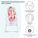 Kinderkraft YUMMY Babyhochstuhl, Kindersessel, Kinderstuhl, Babypflege, Babymahlzeiten, zusammenklappbar, mit Tablett, Fußstütze, verstellbar, Geburt, 15 kg