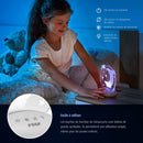 Reer 52121 ColourLumy Moon Night Light for Children with Acrylic Glass Panel, Colour Changing, Three Brightness Levels, Timer Function, Grey