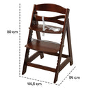 roba Treppenhochstuhl Sit Up III - Mitwachsender Baby Hochstuhl - ab 6 Monaten - Kinderhochstuhl aus Holz braun - Stuhl bis 50 kg belastbar, 1 Stüc...