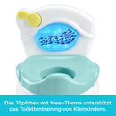 Fisher-Price Meeresrausch Töpfchen, Baby Toilette, mit Geräuschen und Lichtern, abnehmbarer Toilettenaufsatz