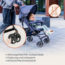 LIONELO Elia Buggy Klein Zusammenklappbar Kinderwagen Bis 15 Kg, Rücken Und Fußstützenverstellung Hinterradbremse, Moskitonetz, Einkaufskorb