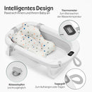 Akeraq Baby Badewanne Faltbar Mit Integriertem Thermometer, Rutschfeste Kissen