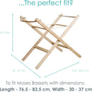 Clair de Lune Klappbarer Babykorbständer aus Holz, Natur