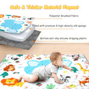 Funsland Krabbelteppich für Baby, Rutschfeste Baby Spielmatte Schadstofffrei 127x127cm, Baumwolle Tier Krabbelmatte Baby Faltbar mit Einem Höhenlineal, Kinder Spielmatte für Innen/Außen/Zaun