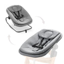 hauck 3-in-1 Bouncer for Alpha+, Beta+ & Arketa Wooden High Chair, Ergonomic Baby Lounger for Babies from Birth up to 15 kg, with 5-Point Harness, Seat Reducer, Cotton Cover (Dark Grey Melange)