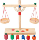 small foot 4592 Balkenwaage / Kinderwaage aus Holz, Zubehör für Kaufmannsladen, inkl. Gewichten, ab 3 Jahren