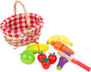 small foot Schneide-Obst und Gemüse aus Holz mit Klettverschluss, Kaufmannsladen Zubehör, für Kinder ab 3 Jahren, 11281