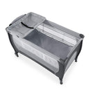 hauck Kinderreisebett Sleep N Play Center mit Neugeboreneneinhang, Wickelauflage, Tragetasche, Rollen, Schlupf, Klein Zusammenklappbar, Baby Reisebett Kleinkind ab Geburt bis 15 kg (Stone)