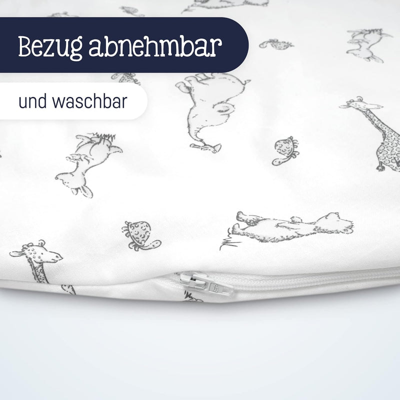 Julius Zöllner 4670016100 Stillkissen mit Perlenfüllung , bedruckte Baumwolle, Safari, 190 cm