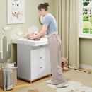 WOLTU Wickelaufsatz für Wickelkommode, Wickeltischaufsatz 70 x 10 x 80 cm, passend für Tiefe 47,5–50 cm, mit Metallschnallen und Anti-Kipp-Gurt zur Wandbefestigung, Weiß