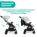 Chicco OHlalà Twin Geschwisterwagen von Geburt bis 15 kg, Kinderwagen für Zwillinge und Geschwister, Verstellbarer Faltbarer Zwillingsbuggy