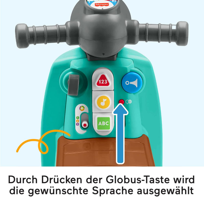 FISHER-PRICE Smart Stages - Musikalischer Aufsitzroller mit 3 Lernstufen für kognitive Fähigkeiten, inkl. 50+ Lieder und Sprüche, 6 Sprachen