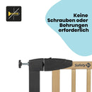 Safety 1st Simply Close Wood and Metal, Babyschutzgitter, Türschutzgitter ausziehbar, Druckbefestigung, Öffnung von 73–80cm, Treppenschutzgitter ohne Bohren, EIN-Hand-Öffnung