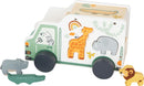 small foot Steckspiel Spielauto "Safari" Motorikspielzeug aus Holz mit 5 Steckfiguren, ab 1 Jahr, 11700