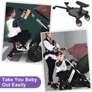 Buggy Board für alle Kinderwagen, Vihir Kiddy Board mit Sitz, Trittbrett Mitfahrbrett Universal passend für 2-6 Jahre alte Kinder, mit einer maximalen Belastung von 55 Pfund