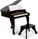 small foot Klavier Kinderflügel aus Holz, elektronisches Holzklavier mit Sitzhocker, für Kinder ab 3 Jahren, 12622, Schwarz