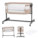 Kinderkraft NESTEE UP 2 Beistellbett 2 in 1, Kinderreisebett mit Matratze Laken, 5-stufige Matratzenhöhenverstellung, 4 Rädern mit Bremse, Weichen ...