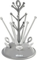 BÉABA, Flaschenabtropfschale für Baum, große Kapazität, 6 Fläschchen und Zubehör, abnehmbare Wasserauffangschale, praktisch, cleveres Design, Hellgrau