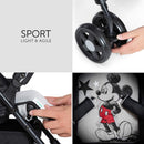 hauck Buggy Sport, Disney Mickey Stars Schwarz - Federleichter Reisebuggy 5,9 kg - mit Liegefunktion für Kinder ab Geburt bis 15 kg - Klein Zusammenklappbar, Großer Einkaufskorb bis 3 kg