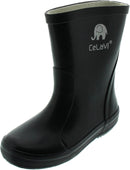 Celavi Kinder Unisex wasserdichte Gummi-Laarzen, 100 % natürliche Gummi-Regenlaarzen, Größe: 26, Farbe: Schwarz, 1147