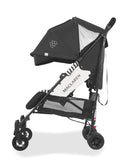 Maclaren Quest Arc leichter kompakter Kinderwagen, Neugeborene bis 25 kg, ausziehbares wasserdichtes Verdeck UPF 50+, Einzelgriff, Liegesitz, Allradfederung, Inklusive Regenhülle, Eisenbahnstreifen