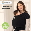 KeaBabies Babytrage Ab Geburt - Atmungsaktive Babytragetücher, Babytrage Neugeborene Ab Geburt, Babytuch Tragetuch Baby Neugeborene, Kleinkind Handfreie Baby Carrier (Trendy Black)