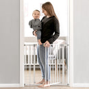 hauck Treppenschutzgitter / Türschutzgitter Open N Stop KD (Basisgitter ohne Verlängerung), für Breiten 75 - 80 cm, ohne Bohren, Einhändiges Öffnen, Beidseitig Schwenkbar, Metall (White)