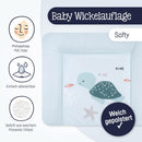 Julius Zöllner Wickelauflage Softy 85x75 cm - Wickelunterlage - wasserdicht und abwischbar - Made in Germany – Oeko-Tex Standard 100 – Sealife