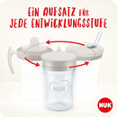 NUK 3-in-1 Trinklernset mit Trainer Cup Schnabeltasse (6+ Monate), Magic Cup 360° Trinklernbecher (8+ M) & Action Cup Trinkflasche Kinder (12+ M) | 230 ml | BPA-frei | lila Krabbe