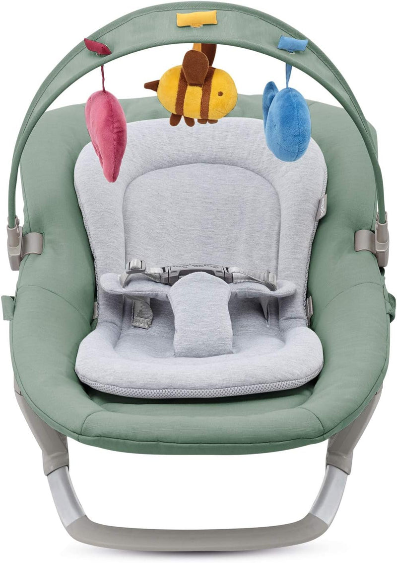 Inglesina Lounge Musikalische Babyliege, Mint, Von Geburt bis 9 Kg, Entspannende Schaukelbewegung, Verstellbar, Sicherheitsgurt, 22 x 47 x 85 cm; 2 kg