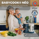 BÉABA - Babycook Neo - 6 in 1 Babynahrungszubereiter - Schonender Dampfgarer - Glaskrug und Garkorb aus Edelstahl - Mitternachtsblau